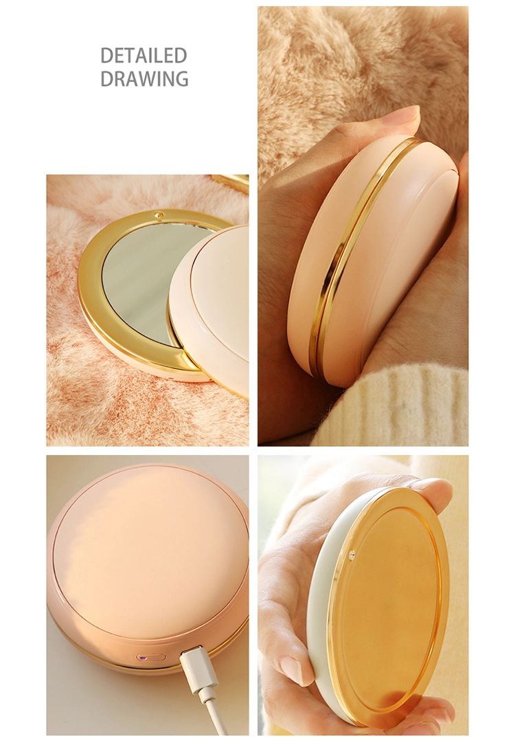 10000mAh Rechargeable Hand Warmer with Mirror for Girls Hand Warmer Power Bank