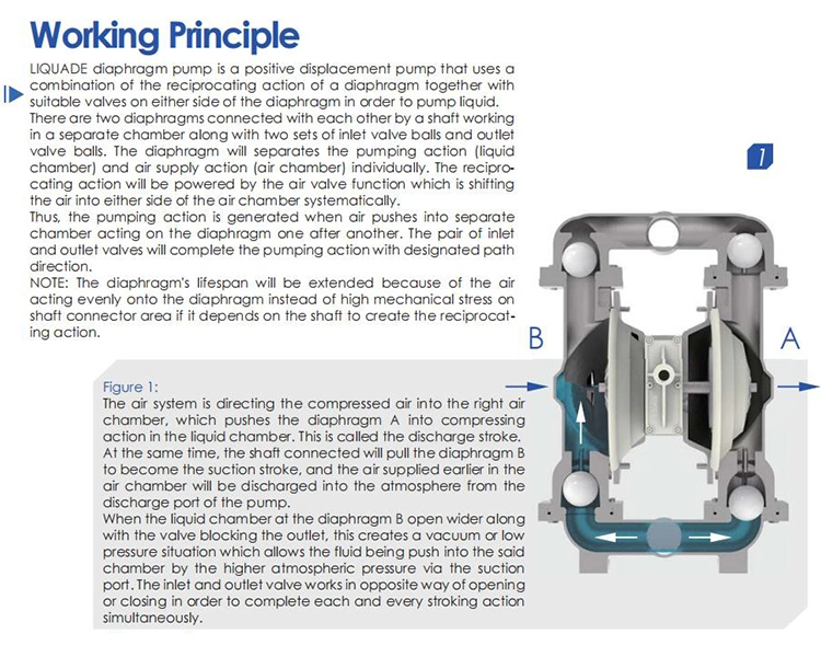 Pneumatic Liquid Water Transfer Air Operated Double Diaphragm Pump